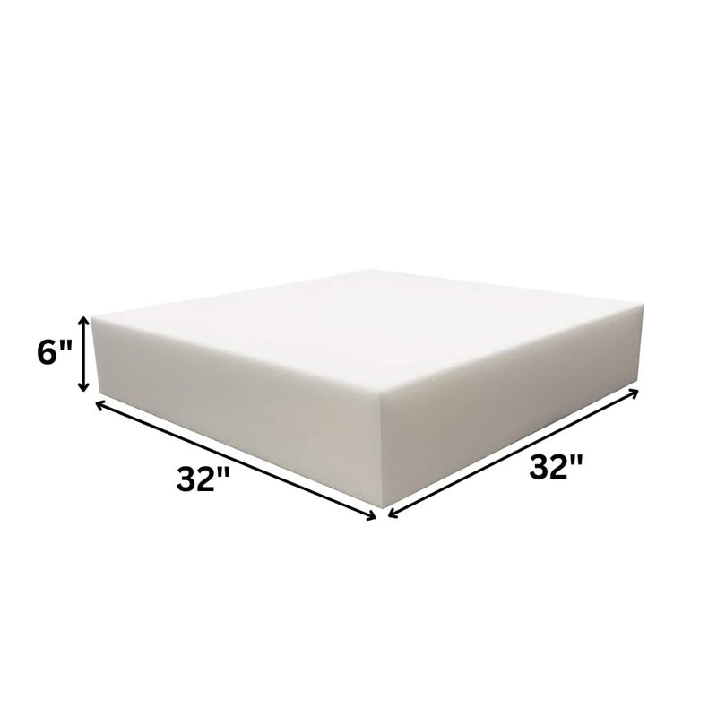 FoamRush 6" x 32" x 32" Upholstery Foam Cushion High Density (Square Foam for Dining Chairs, Chair & Wheelchair Seat Cushion Replacement) - Image 1